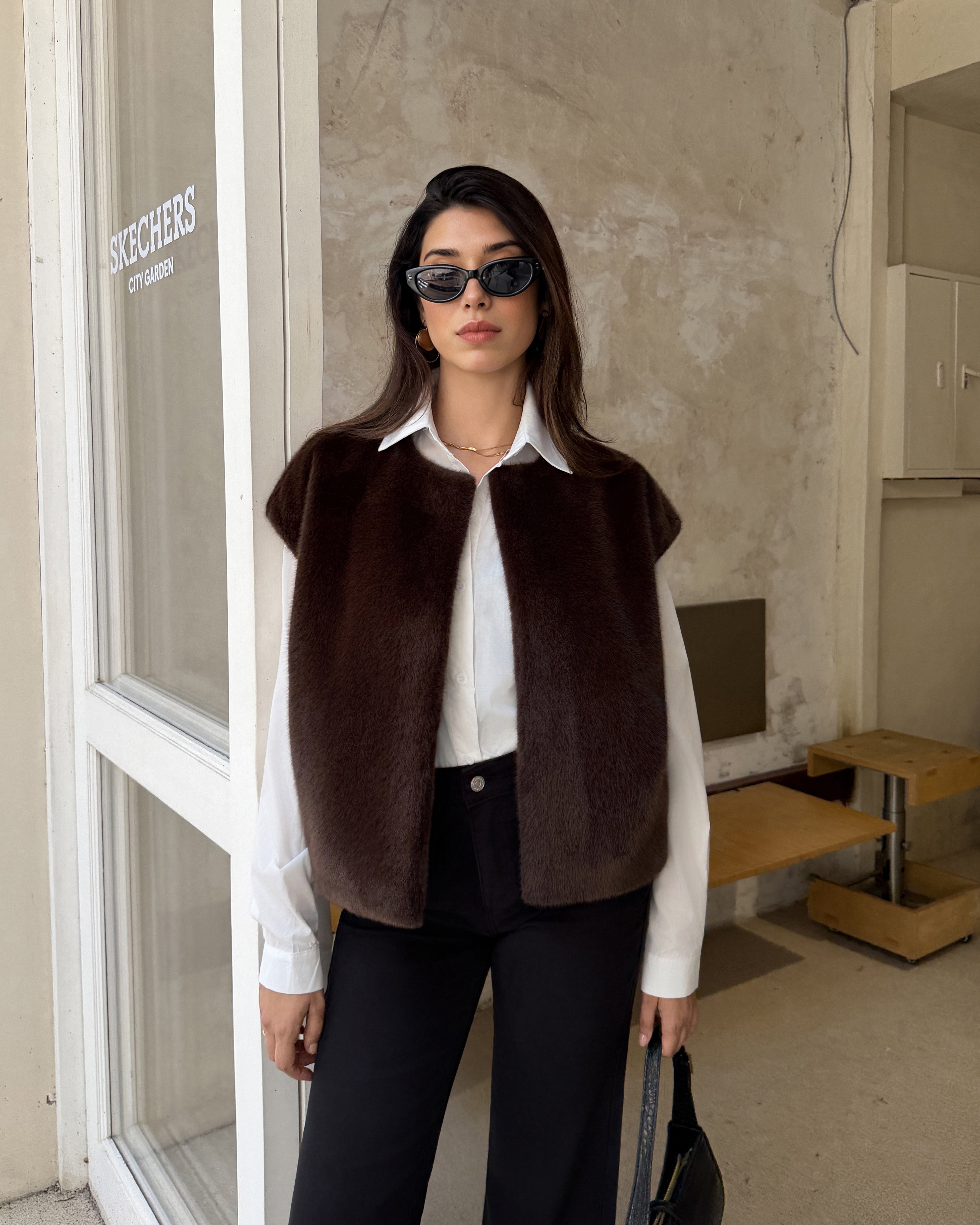 VESTE SANS MANCHE CHOCO 3920