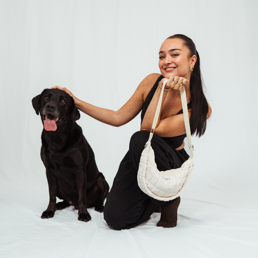 Sac à bandoulière croissant pour promenade de chien - Nuage